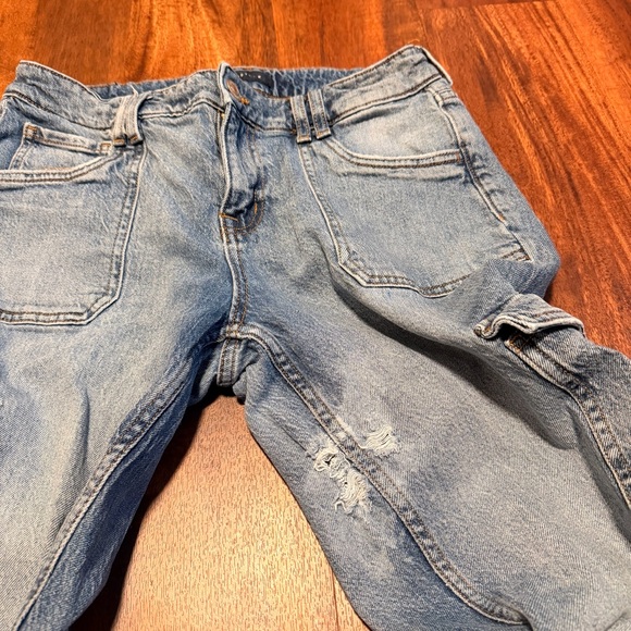 Women's Blue Cargo Jeans - Picture 9 of 12